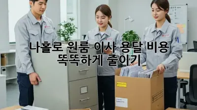 나홀로 원룸 이사, 용달 비용 똑똑하게 줄이기!
